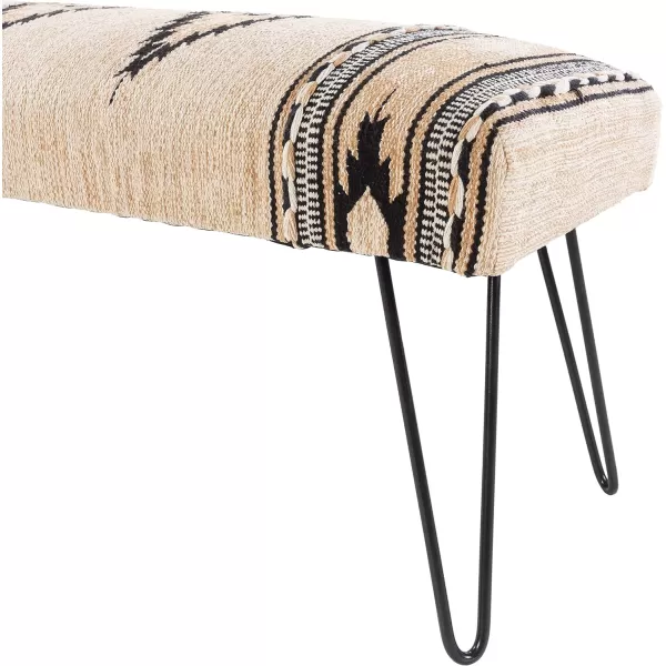 Artistic Weavers Questa Southwestern Hairpin Upholstered Bench 18 H x 48 W x 16 D TanBlack18H x 48W x 16D TanBlack