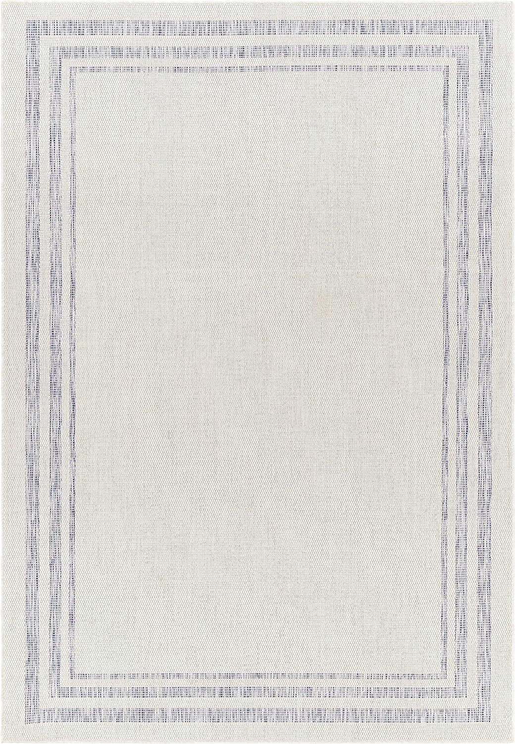Artistic Weavers Sawyer Cottage Border Outdoor Area Rug 53 x 7 CreamBlueArtistic Weavers Sawyer Cottage Border Outdoor Area Rug 53 x 7 CreamBlue