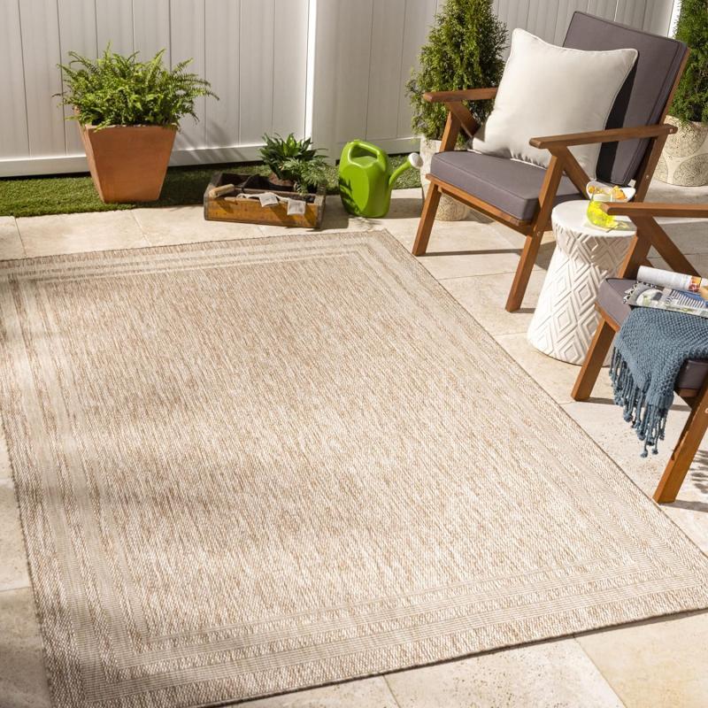 Artistic Weavers Sawyer Cottage Border Outdoor Area Rug 53 x 7 KhakiArtistic Weavers Sawyer Cottage Border Outdoor Area Rug 53 x 7 Khaki