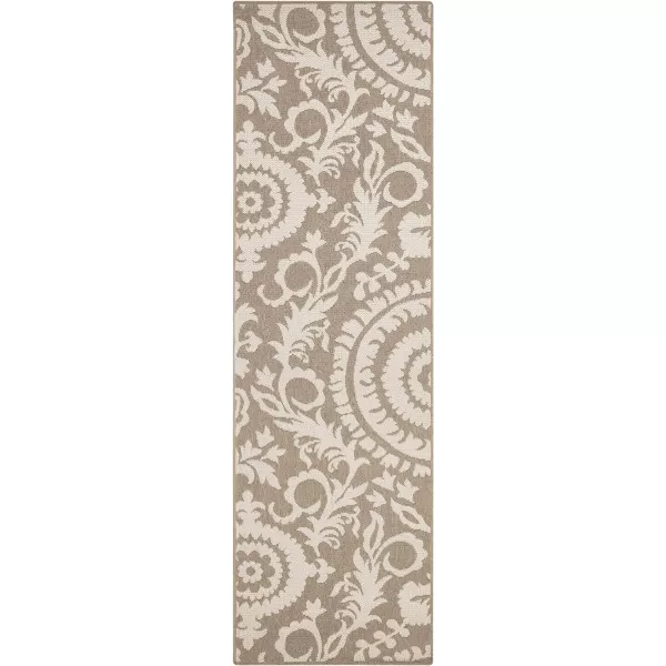 Alysia Cream and gray Indoor  Outdoor Area Rug 73 Square25 x 1110 Beige