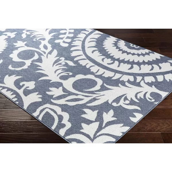 Alysia Cream and gray Indoor  Outdoor Area Rug 73 Square25 x 1110 Grey