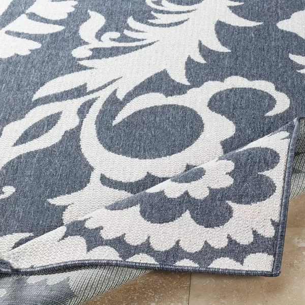 Alysia Cream and gray Indoor  Outdoor Area Rug 73 Square25 x 1110 Grey