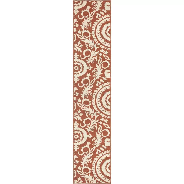 Alysia Cream and gray Indoor  Outdoor Area Rug 73 Square25 x 1110 Rust