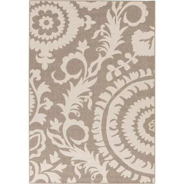 Alysia Cream and gray Indoor  Outdoor Area Rug 73 Square25 x 45 Beige