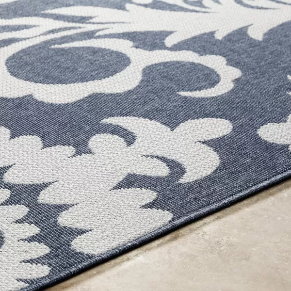 Alysia Cream and gray Indoor  Outdoor Area Rug 73 Square25 x 45 Grey