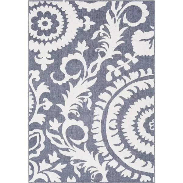 Alysia Cream and gray Indoor  Outdoor Area Rug 73 Square25 x 45 Grey