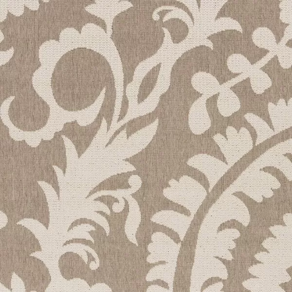 Alysia Cream and gray Indoor  Outdoor Area Rug 73 Square73 x 106 Beige