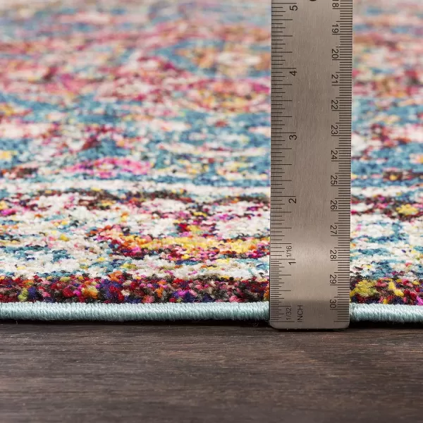 Anri MultiColored Updated Traditional Area Rug 710 x 103710 x 103 Blue Blue