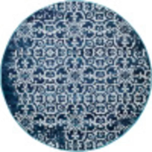 Artistic Weavers Afia Floral Vintage Area Rug 53 x 73 WhiteCharcoal53 Round NavyGrey