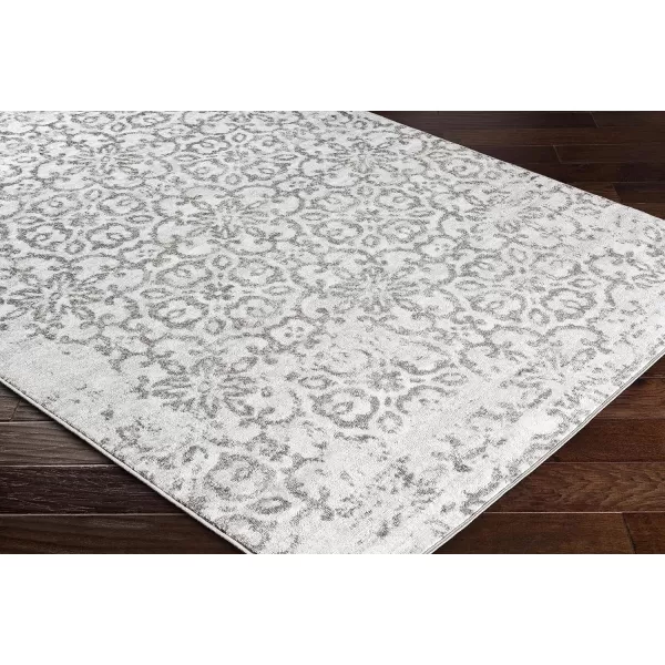 Artistic Weavers Afia Floral Vintage Area Rug 53 x 73 WhiteCharcoal53 Round WhiteCharcoal