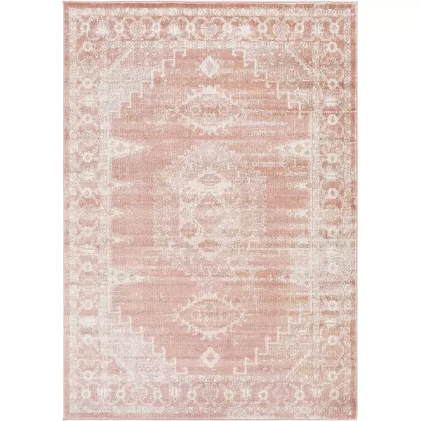 Artistic Weavers Amin Traditional Medallion Area Rug 53 x 7 OrangeDenim53 x 7 Blush