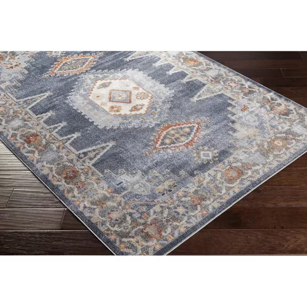 Artistic Weavers Amin Traditional Medallion Area Rug 53 x 7 OrangeDenim53 x 7 Denim