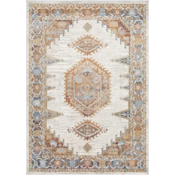 Artistic Weavers Amin Traditional Medallion Area Rug 53 x 7 OrangeDenim53 x 7 OrangeDenim