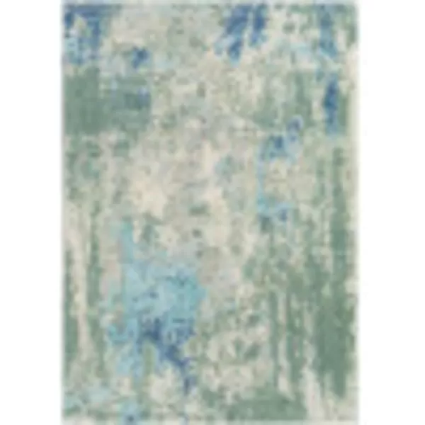 Artistic Weavers Amphitrite Outdoor Modern Abstract Area Rug 53 x 73 Burnt OrangeGr53 x 73 GreenSky Blue