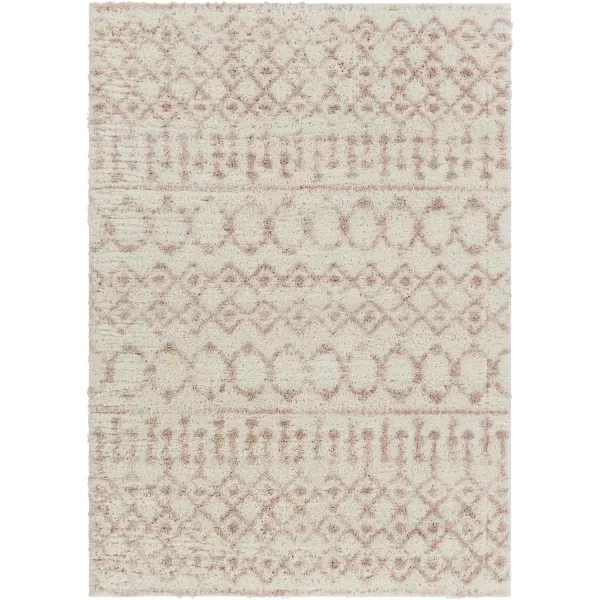 Artistic Weavers Anita Bohemian Shag Area Rug 53 x 73 CreamPale Pink53 x 73 CreamPale Pink