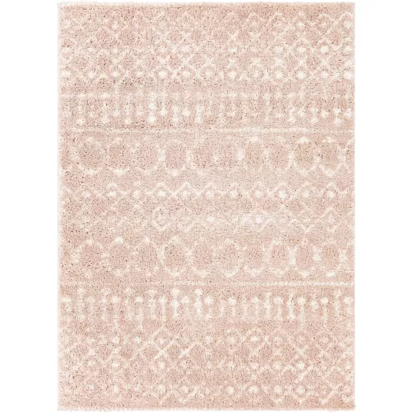 Artistic Weavers Anita Bohemian Shag Area Rug 53 x 73 CreamPale Pink67 x 9 Blush