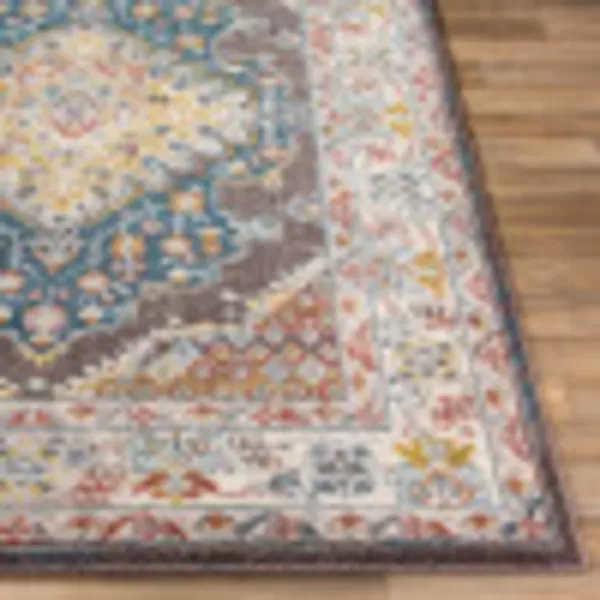 Artistic Weavers Anja Oriental Medallion Area Rug67 SquareGreyDark Brown 52 x 7