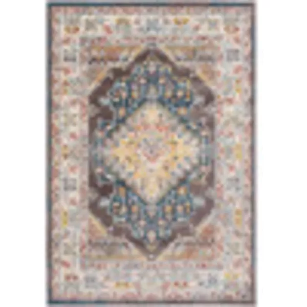 Artistic Weavers Anja Oriental Medallion Area Rug67 SquareGreyDark Brown 52 x 7