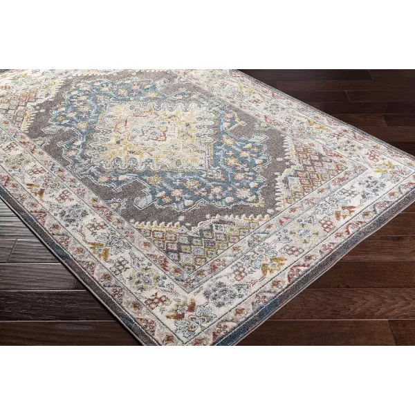 Artistic Weavers Anja Oriental Medallion Area Rug67 SquareGreyDark Brown 52 x 7