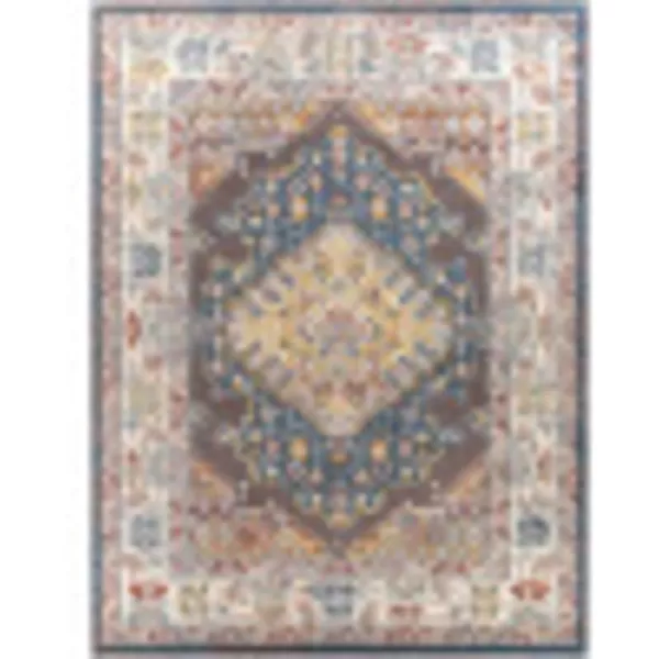 Artistic Weavers Anja Oriental Medallion Area Rug67 SquareGreyDark Brown 710 x 103