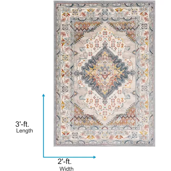 Artistic Weavers Anja Oriental Medallion Area Rug67 SquareGreyGrey 2 x 3