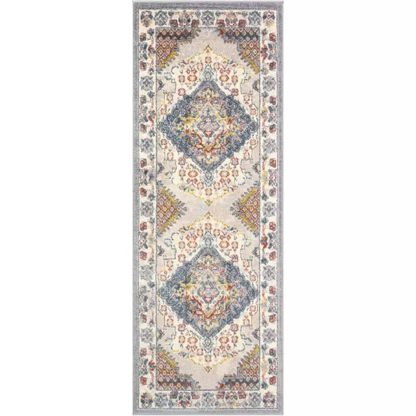 Artistic Weavers Anja Oriental Medallion Area Rug67 SquareGreyGrey 27 x 73