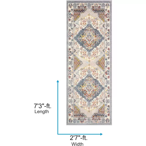 Artistic Weavers Anja Oriental Medallion Area Rug67 SquareGreyGrey 27 x 73