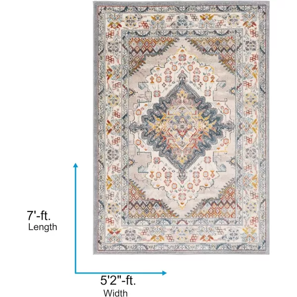 Artistic Weavers Anja Oriental Medallion Area Rug67 SquareGreyGrey 52 x 7