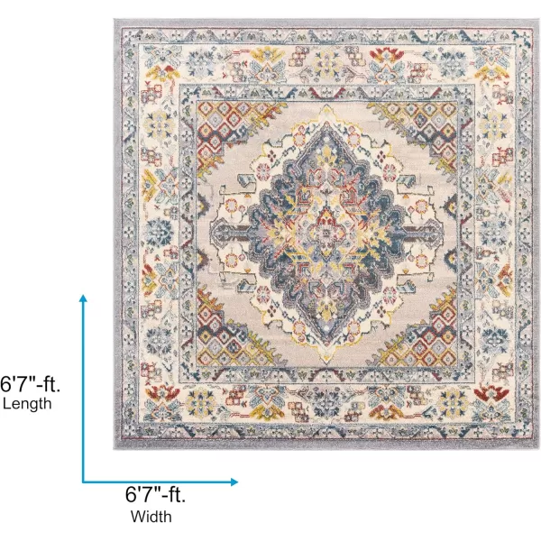 Artistic Weavers Anja Oriental Medallion Area Rug67 SquareGreyGrey 67 Square