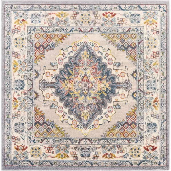 Artistic Weavers Anja Oriental Medallion Area Rug67 SquareGreyGrey 67 Square