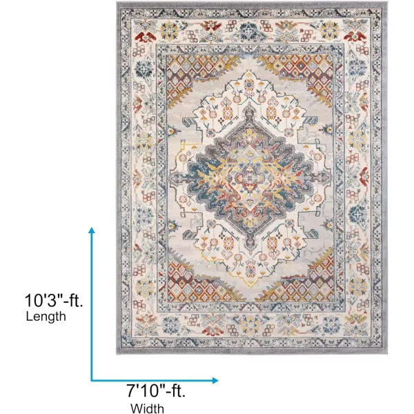 Artistic Weavers Anja Oriental Medallion Area Rug67 SquareGreyGrey 710 x 103