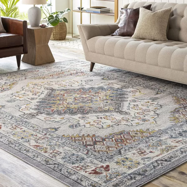 Artistic Weavers Anja Oriental Medallion Area Rug67 SquareGreyGrey 810 x 12