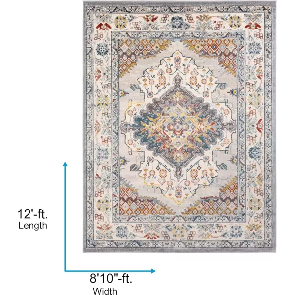 Artistic Weavers Anja Oriental Medallion Area Rug67 SquareGreyGrey 810 x 12