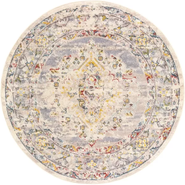 Artistic Weavers Anja Oriental Medallion Area Rug67 SquareGreyTaupe 53 Round