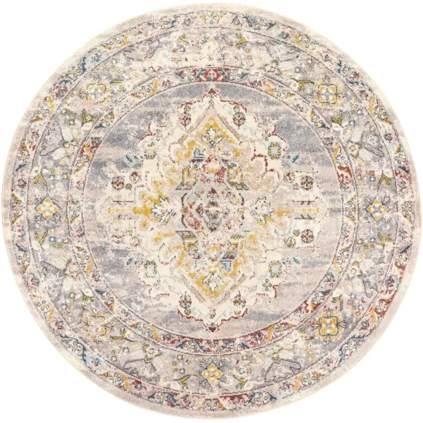 Artistic Weavers Anja Oriental Medallion Area Rug67 SquareGreyTaupe 67 Round