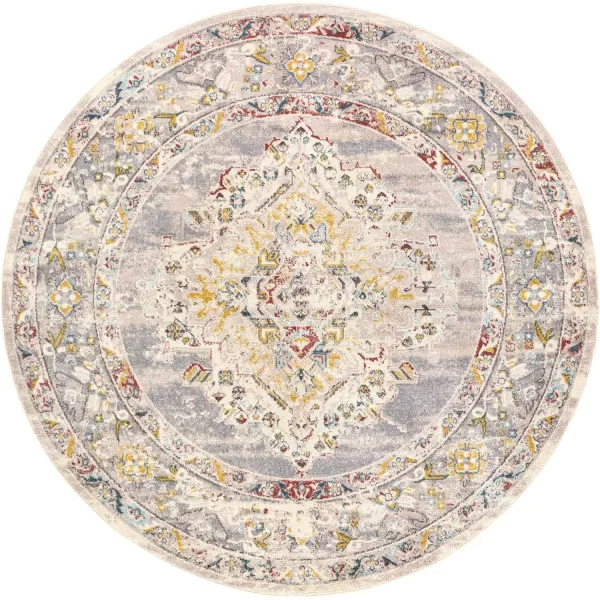 Artistic Weavers Anja Oriental Medallion Area Rug67 SquareGreyTaupe 710 Round