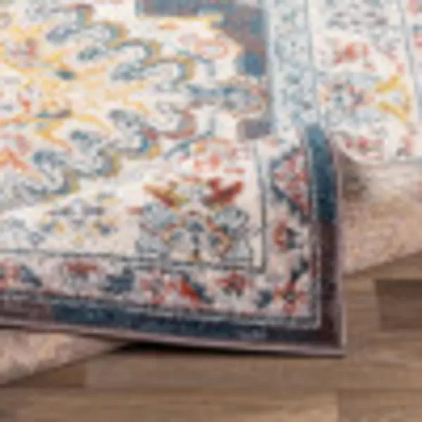 Artistic Weavers Anja Oriental Medallion Area Rug67 SquareGreyTeal 52 x 7