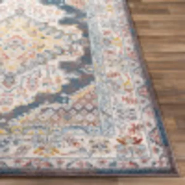 Artistic Weavers Anja Oriental Medallion Area Rug67 SquareGreyTeal 52 x 7