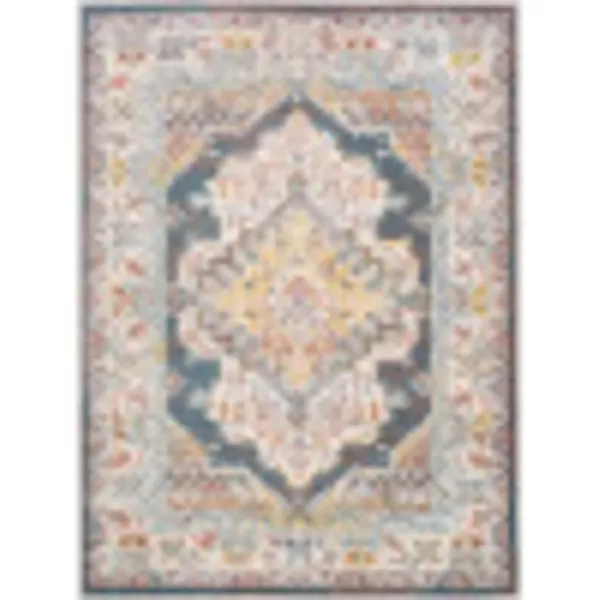 Artistic Weavers Anja Oriental Medallion Area Rug67 SquareGreyTeal 52 x 7