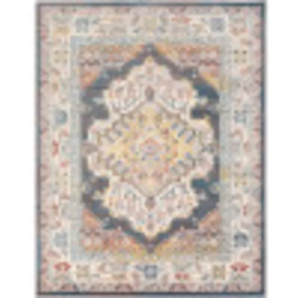 Artistic Weavers Anja Oriental Medallion Area Rug67 SquareGreyTeal 710 x 103