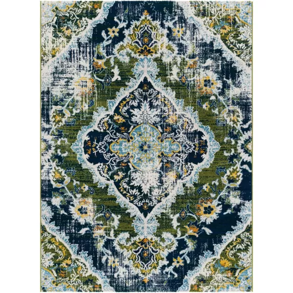 Artistic Weavers Antioch Vintage Oriental Area Rug53 x 71GreyRectangular Dark GreenNavy 5 ft 3 in x 7 ft 1 in