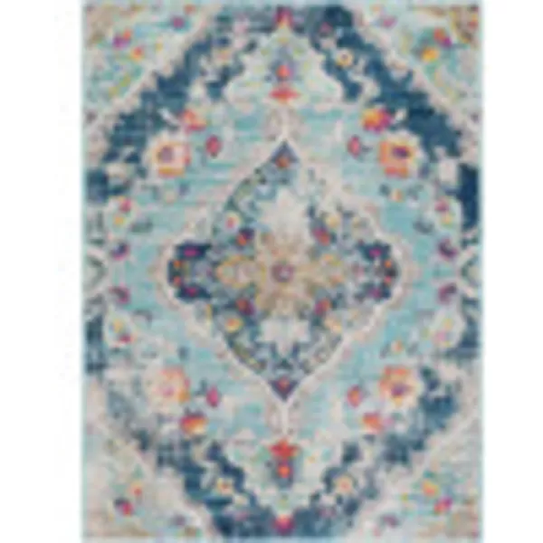 Artistic Weavers Antioch Vintage Oriental Area Rug53 x 71GreyRectangular Teal 10 ft x 14 ft