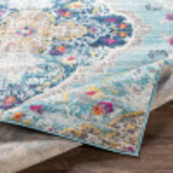 Artistic Weavers Antioch Vintage Oriental Area Rug53 x 71GreyRound Teal 6 ft 7 in