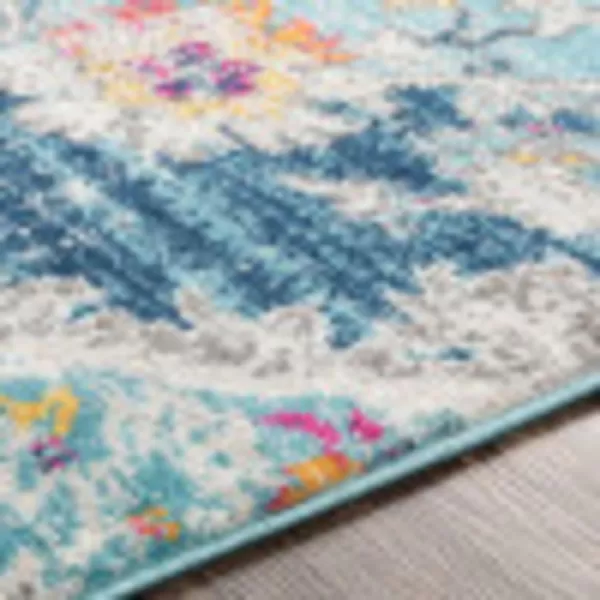 Artistic Weavers Antioch Vintage Oriental Area Rug53 x 71GreyRound Teal 6 ft 7 in