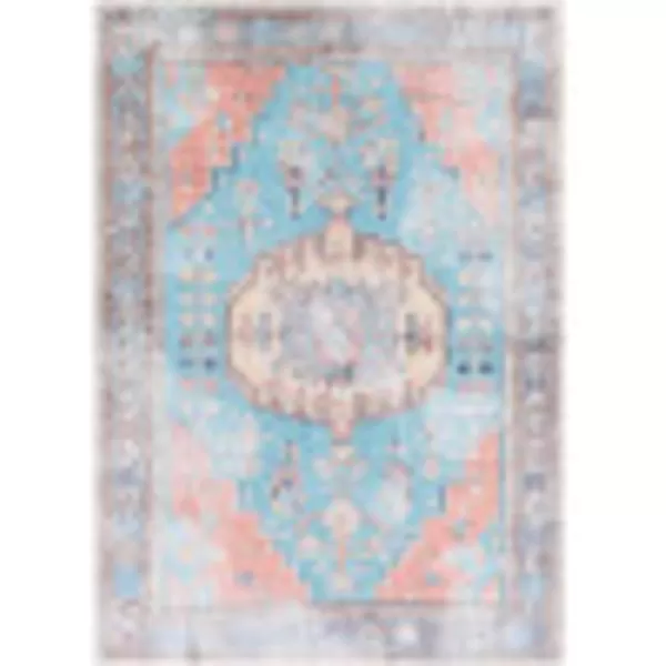 Artistic Weavers Antonia Vintage Oriental Area Rug 27 x 710 AquaOrange27 x 710 AquaOrange