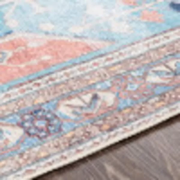 Artistic Weavers Antonia Vintage Oriental Area Rug 27 x 710 AquaOrange27 x 710 AquaOrange