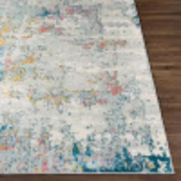 Artistic Weavers Arti Modern Abstract Area Rug67 SquareDark BlueAquaAquaCoral 27 x 73