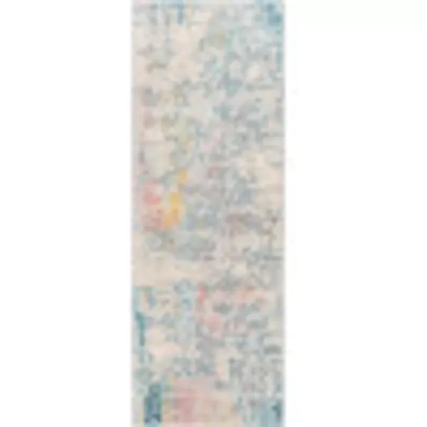 Artistic Weavers Arti Modern Abstract Area Rug67 SquareDark BlueAquaAquaCoral 27 x 73