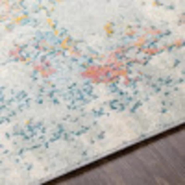 Artistic Weavers Arti Modern Abstract Area Rug67 SquareDark BlueAquaAquaCoral 27 x 73