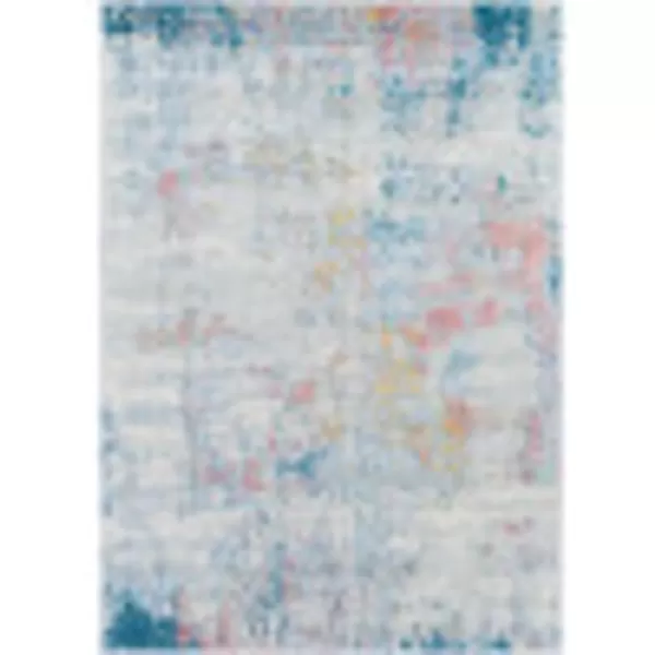 Artistic Weavers Arti Modern Abstract Area Rug67 SquareDark BlueAquaAquaCoral 53 Round